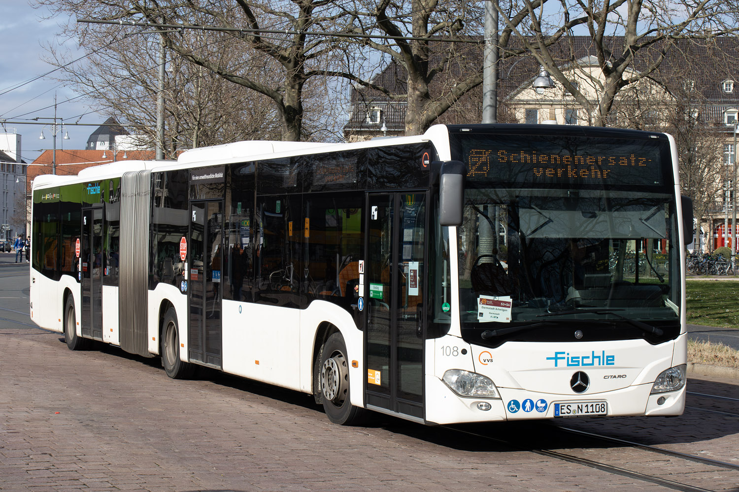 Баден-Вюртемберг, Mercedes-Benz Citaro C2 G № 108; Гессен — SEV · S-Bahn Frankfurt am Main · Arheilgen <> Darmstadt · 01.03.2024 — 04.03.2024