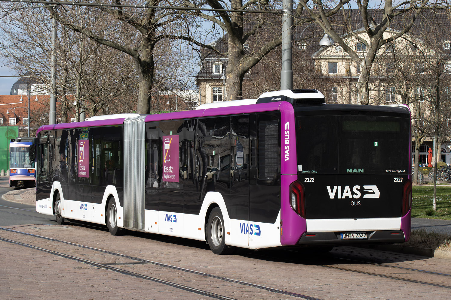 Северный Рейн-Вестфалия, MAN 18C Lion's City 18 NG360 EfficientHybrid № 2322; Гессен — SEV · S-Bahn Frankfurt am Main · Arheilgen <> Darmstadt · 01.03.2024 — 04.03.2024